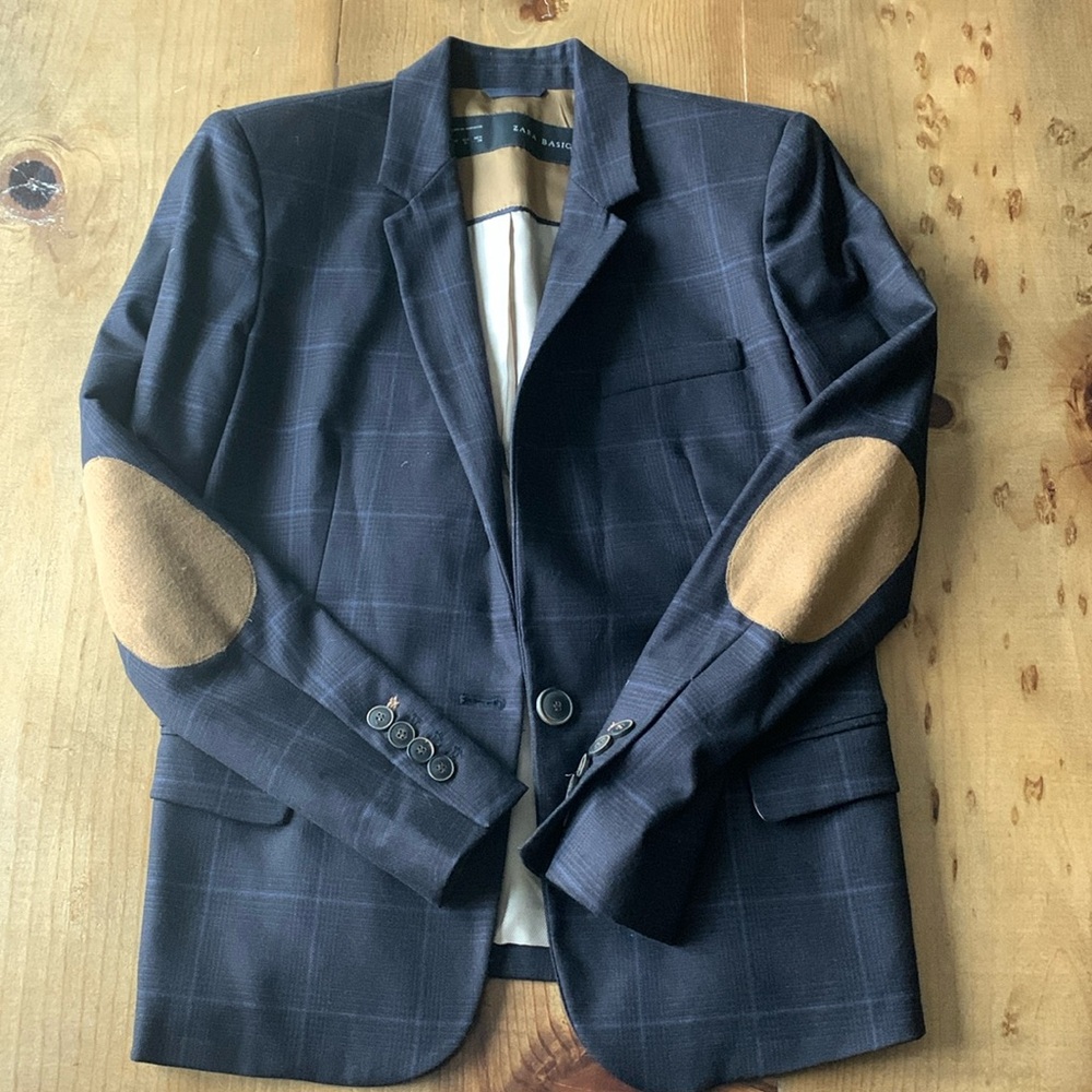 Zara Basics Plaid Blazer